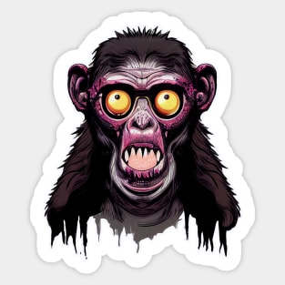 Zombified Halloween Monkey Sticker